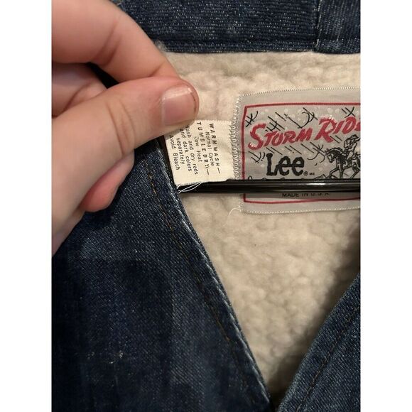 Vintage Lee Denim Storm Rider Denim Vest Mens Small 80s 90s Western Rodeo - Picture 8 of 11